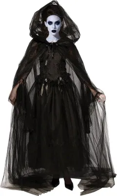 Obrázek produktu pro Kostým na Halloween: nevěsta ducha - černá nevěsta - pro ženy - ideální na halloweenskou oslavu