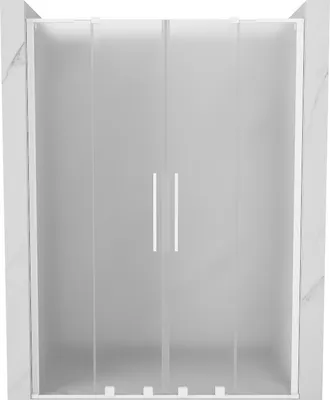 Produktbild von Mexen Velar L Duo Schiebeduschtür 150 cm, satiniert, weiß - 871-150-003-32-20