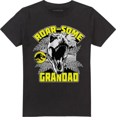 Obrázok produktu pre Jurský park – tričko „Roarsome Grandad“ pre mužov/ženy, uni TV26424 (XL) (čierne)