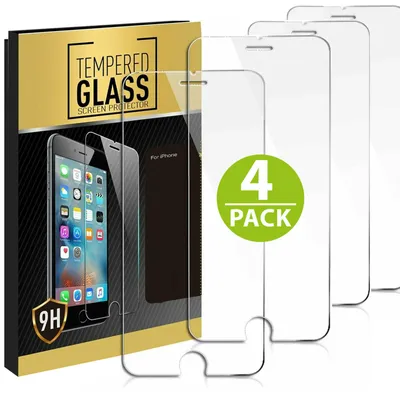 Produktbild von 4x iPhone 7/8 Panzerglas Panzerfolie Schutzglasfolie Displayschutzglas Echt Glas Schutz Folie Display Glasfolie 9H