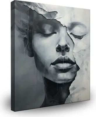 Produktbild von Muralo Leinwandbild PORTRÄT Frau Gesicht Abstraktion Wanddeko Br. 40 cm x Hö. 40 cm