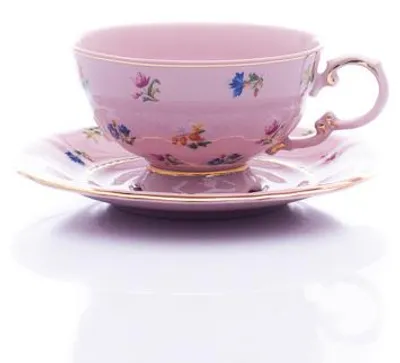Produktbild von Teetasse mit Untertasse, Sonata, 0,20 l, rosa Porzellan, Leander