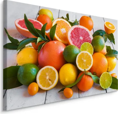 Produktbild von Fabelhafte Canvas LEINWAND BILDER 40x30 cm XXL Kunstdruck Obst Zitronen Limetten