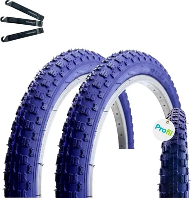 Zdjęcie produktu dla 2 x opony rowerowe Roverstone 20" ciemnoniebieskie 54-406 (20x2,125) wraz z dźwigniami do opon maxxi4you