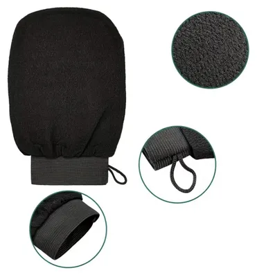 Produktbild von Scheuerhandschuh – Schrubber – Scheuerhandschuh – Duschhandschuh – Handschuhschrubber – Duschbürste – Soft Skin – 1 Stück – Schwarz – CHPN