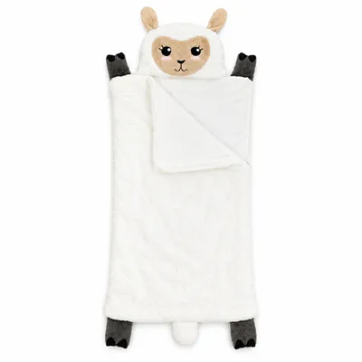 Produktbild von Kinder-Kuschelschlafsack 68 × 160 cm aus weichem Plüsch mit Reißverschluss (Schaf)