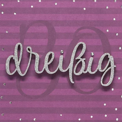 Produktbild von 30 Geburtstag  Lettering  Quadratische Glückwunschkarte mit Applikatio