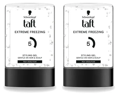Imagen del producto de 2 unidades de gel moldeador Taft Men Power Gel Extreme, fijación fuerte, 5, 300 ml. Paquete económico
