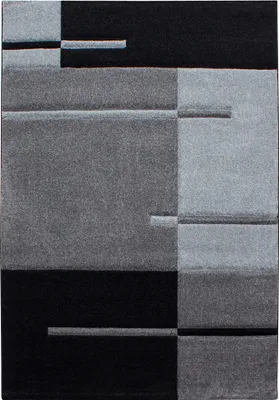 Zdjęcie produktu dla Dywan bieżnik do salonu, szary, wzór w kratę, 80x150 cm