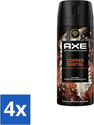 Produktbild von AXE - Deodorant Spray - Copper Santal - Premiumduft - Warme Holznoten - 150 ml - Vorteilspack - 4 Stücke