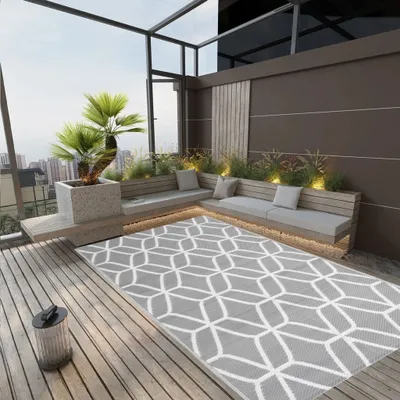 Produktbild von vidaXL Outdoor-Teppich ARAKIL Grau 140x200 cm PP