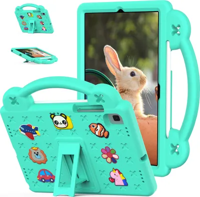 Obrázek produktu pro Ochranné pouzdro pro Samsung Galaxy Tab S6 10.5" 2019 T860/T865, roztomilé dětské pouzdro, odolné proti nárazům s držadlem a stojánkem Zelený