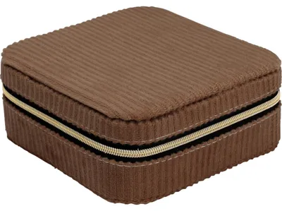 Zdjęcie produktu dla Pudełko na biżuterię, sztruks, 12 x 12 x 5 cm