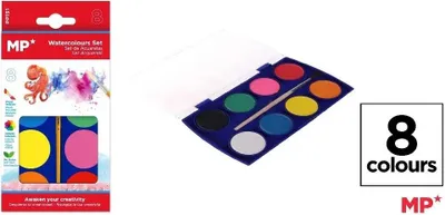 Image de Peinture à l'aquarelle avec pinceau, 8 couleurs