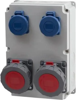 Productafbeelding van R-300 verdeeldoos - Stopcontacten 16A/5-polig, 32A/5-polig, 2x230V, IP65