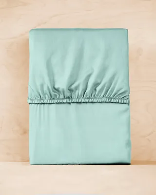 Image de Drap, drap housse, micro-satin, bonne qualité 180 x 200 cm Menthe