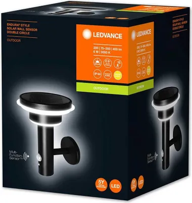 Immagine prodotto di LEDVANCE ENDURA STYLE SOL WALL2CIRCLE6WBK LEDV 4058075392724 Solar outdoor wall light ( + motion detector) 6 W Black