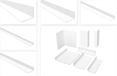 Produktbild von Winkelleisten PVC weiß 2m - ungleichschenklig, 2 bis 4mm Stärke - HJ, HJ Winkelprofile:160x30mm, HJ Winkelprofile Stärke:3mm