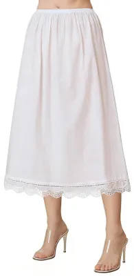 Imagen del producto de Falda interior de algodón 100%, antistática, con encaje, de 80 cm de largo, para vestidos tradicionales alemanes (Dirndl)