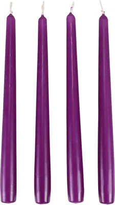 Produktbild von Spitzkerzen Lila Stabkerzen Wenzel 250x23mm 12er Set, 12 Stück
