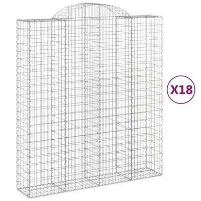Obrázok produktu pre Oblúkové gabionové koše 18 ks 200x50x220/240 cm pozinkované železo