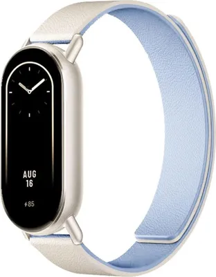 Immagine prodotto di INF Cinturino magnetico bicolore in pelle Kona per Xiaomi Mi Band 8/9/10 Bianco+Blu