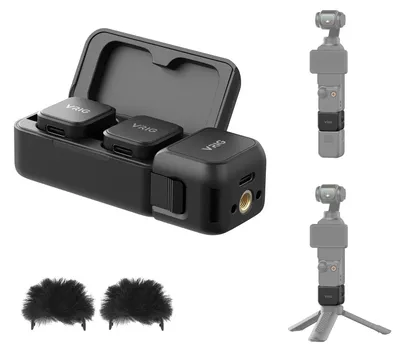 Obrázek produktu pro Sada bezdrátového mikrofonu s potlačením šumu – bezdrátový klopový mikrofon kompatibilní s DJI OSMO Pocket 3