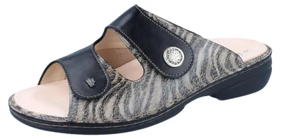 Immagine prodotto di Finn Comfort, Zeno, donna, mulo, Finnstretch, grigio/nero, NUOVO - scarpe da donna, muli/separatori di dita, nero