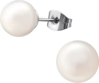 Produktbild von Ohrstecker Perle Rosé 8mm Silber aus Edelstahl Damen