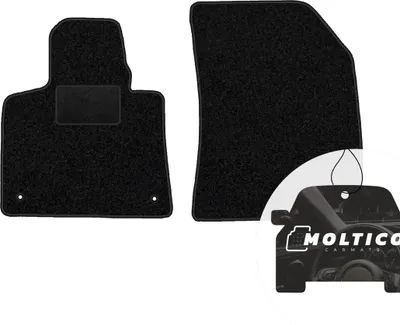 Produktbild von moto-MOLTICO Vorne Fußmatten Auto Velours Autoteppiche Schwarz Automatten Set 2-teilig passend für Citroen C4 Picasso II 2013-2019