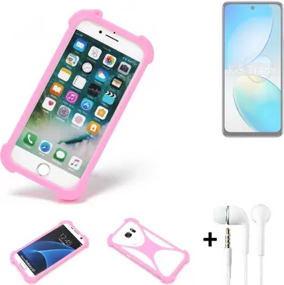 Produktbild von K-S-Trade Bumper + Kopfhörer kompatibel mit Infinix Hot 12 Handy Hülle Schutzhülle Silikon Schutz Hülle Cover Case Silikoncase Silikonbumper TPU