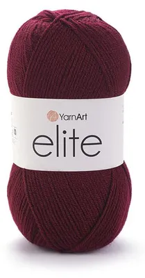 Produktbild von YarnArt Elite 577 Bordeaux Acrylgarn 100g/300m – weich, leicht, ideal für Decken & Amigurumi