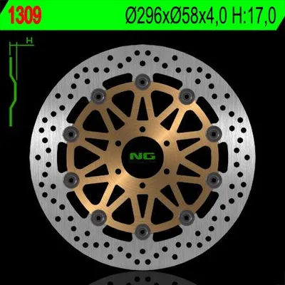 Imagen del producto de Disco de freno delantero para Honda VTR 250F, modelos de 1998 a 2008 y de 2012 a 2013 (296x58x4), tipo flotante