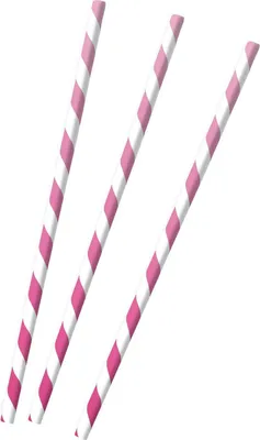 Produktbild von 12 Shiny Pink Papier Strohhalme