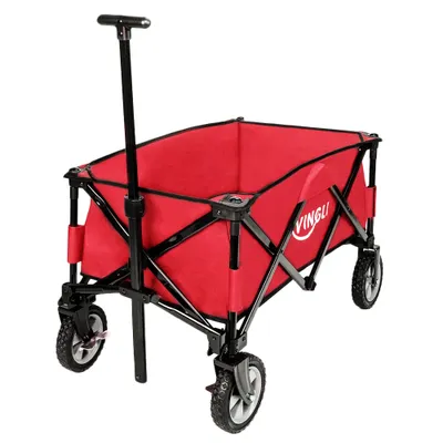 Produktbild von FCH Bollerwagen faltbar Handwagen Transportkarre Gerätewagen | klappbar | Vollgummi-Reifen | bis 100 kg Tragkraft transportwagen Gartenanhänger