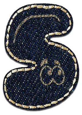 Produktbild von Zahl 5 - 3.1 x 2.2 cm: Zahl/Ziffer Blau - Aufnäher, Bügelbild, Aufbügler, Applikationen, Patches, Flicken, Zum Aufbügeln