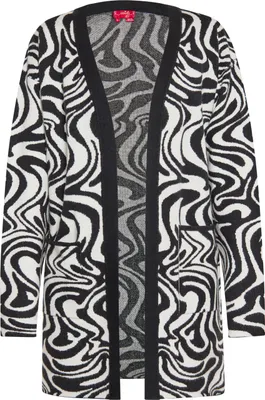 Immagine prodotto di SWIRLY cardigan da donna - bianco lana nero, XS
