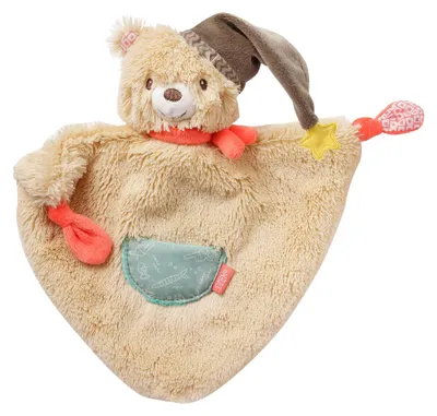 Produktbild von Schmusetuch Bär – Schnuffeltuch mit Bären-Köpfchen zum Greifen, Fühlen, Knuddeln und Liebhaben