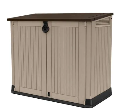 Image de Coffre de jardin en résine multifonctions 880 l - beige (sans vérins)