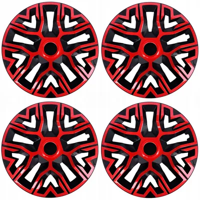 Produktbild von 15'' NRM The Best Bicolor rot/schwarz Universal Radkappen 4 Stück