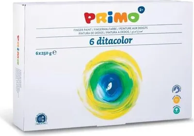 Produktbild von Primo 222TD6G, Schwarz, Blau, Grün, Rot, Weiß, Gelb, Nicht toxisch, Waschbar, 250 ml