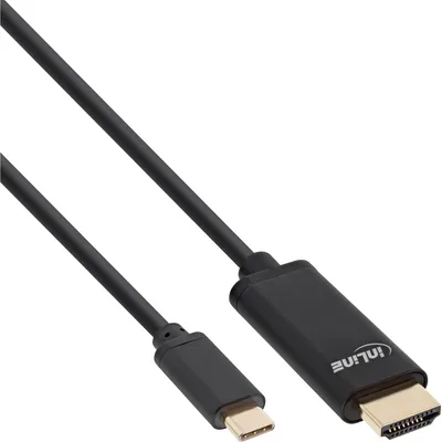 Image de InLine® 64113 Câble USB pour écran, USB Typ-C prise vers HDMI prise (DP Alt Mode), 4K2K, noir, 3m