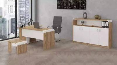 Zdjęcie produktu dla Biuro dla kancelarii prawnej Kompletne umeblowanie Gabinet Stół 3 szt