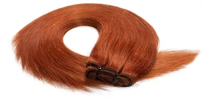 Produktbild von hair2heart Premium Echthaar Tressen zum Einnähen Extensions glatt - 60cm 50g 8/43 hellblond rot-gold