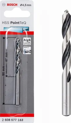 Produktbild von Bosch  Professionel HSS- PointTeQ Ø 4,5 x 47 x 80 mm Metallbohrer