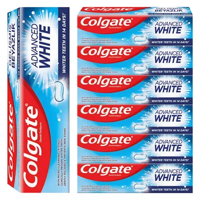 Produktbild von Colgate | Advanced White – Zahnpasta – 100 ml – 7 Stück – Mit Mikro-Kristallen – Für ein natürlich weißes Lächeln – Schutz vor Karies – Frischer Atem
