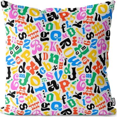 Produktbild von VOID Buchstabensalat Buchstaben Bunt Kissenbezug Kissenhülle sofa couch wohnzimmer dekoration wasserfest Outdoor Garten Kissen bezug deko