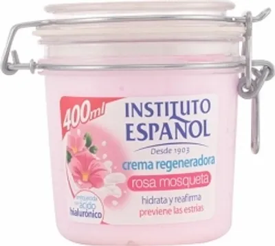 Produktbild von Instituto Español Rosa Mosqueta, Creme, Kräftigend, Feuchtigkeitsspendend, 400 ml, Behälter, Aqua (Water), Paraffinum Liquidum, Dimethicone, Propylene Glycol, Cetyl Alcohol, Cetearyl Alcohol,..., 1 Stück(e)