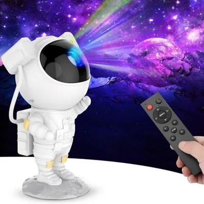 Immagine prodotto di Proiettore LED VITU Astronaut "Cielo stellato" - Lampada Galaxy con telecomando e timer - Bianco