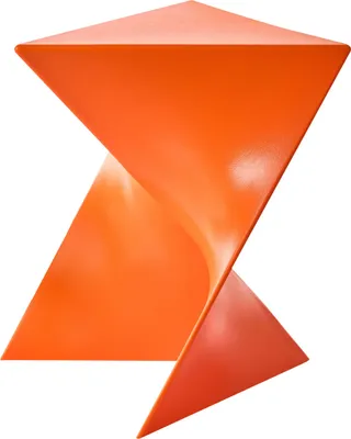 Zdjęcie produktu dla BELIANI Stolik pomocniczy pomarańczowy plastikowy stolik boczny geometryczna forma designerski